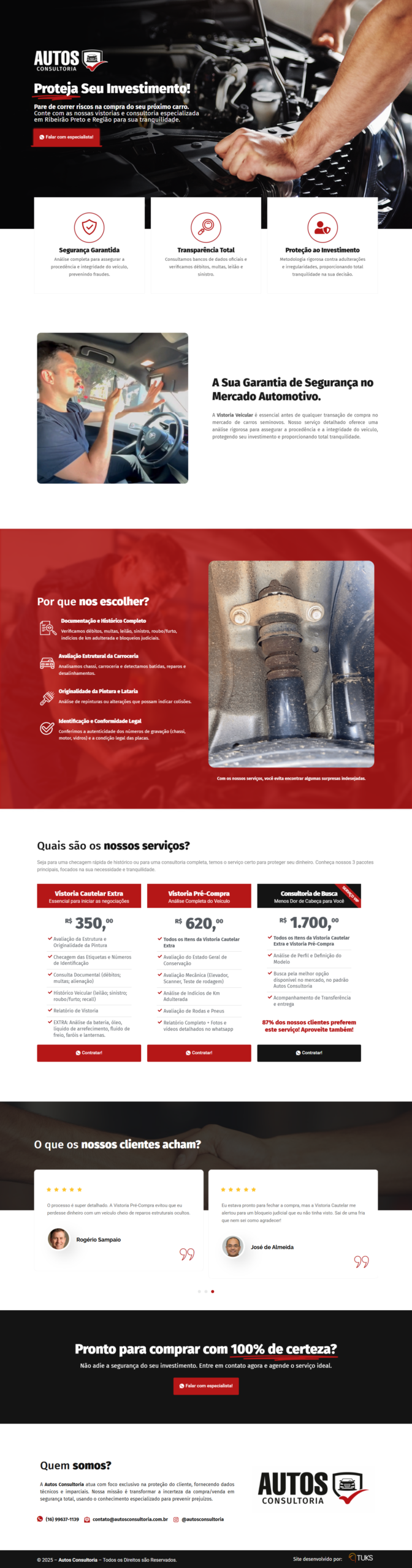 Site desenvolvido para Autos Consultoria