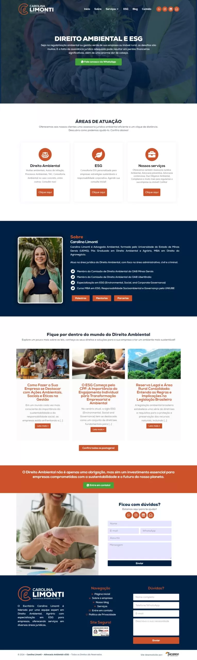Site desenvolvido para Carolina Limonti