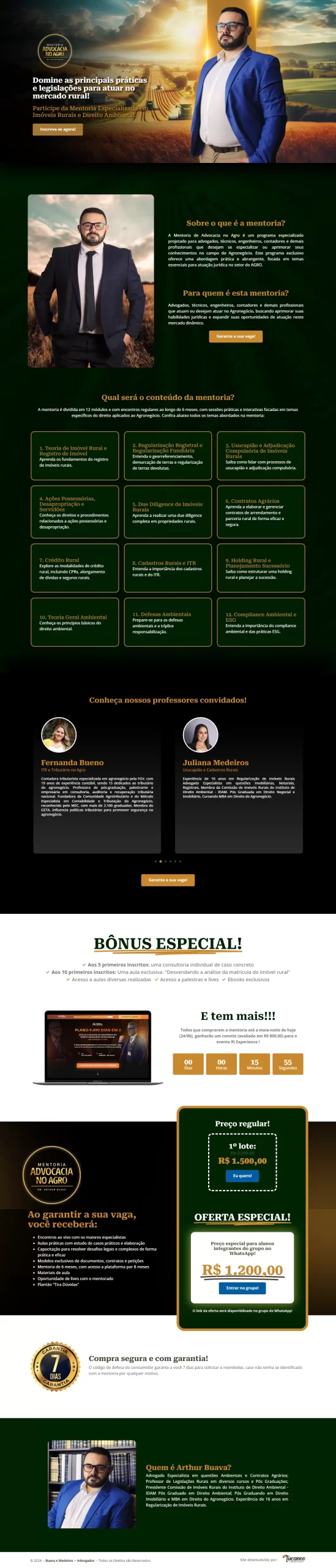 Site desenvolvido para Mentoria Advocacia no Agro
