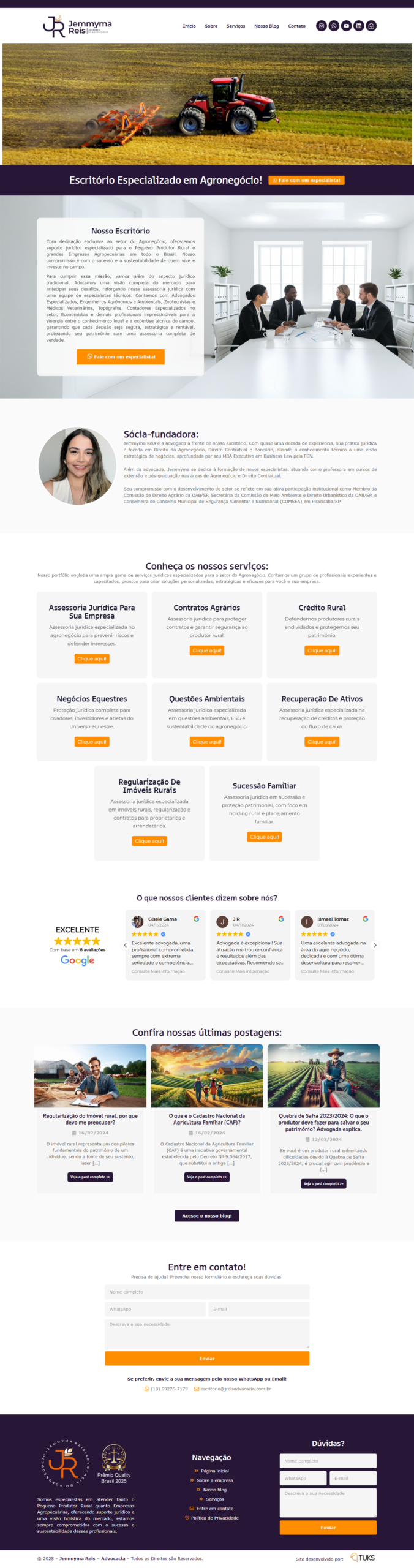 Site desenvolvido para Jemmyma Reis
