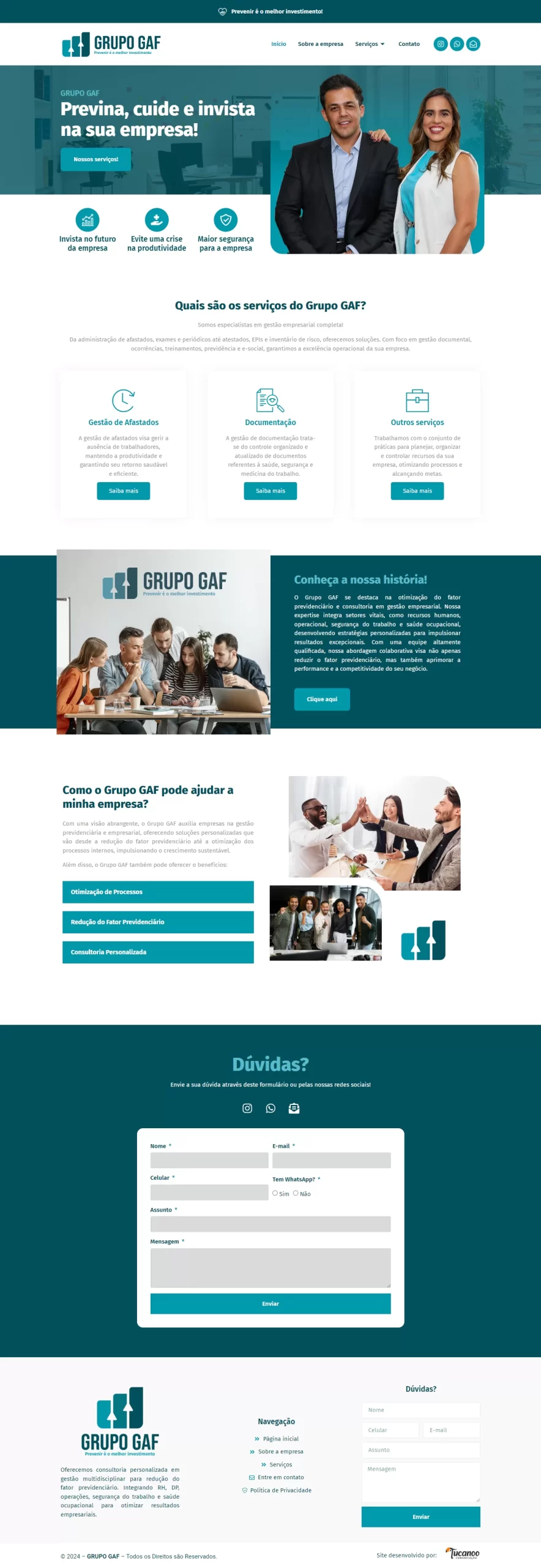 Site desenvolvido para Grupo GAF