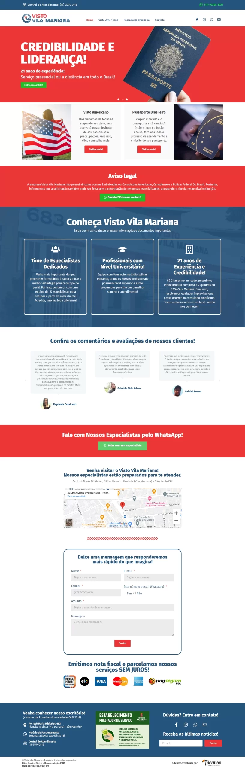 Site desenvolvido para Visto Vila Mariana